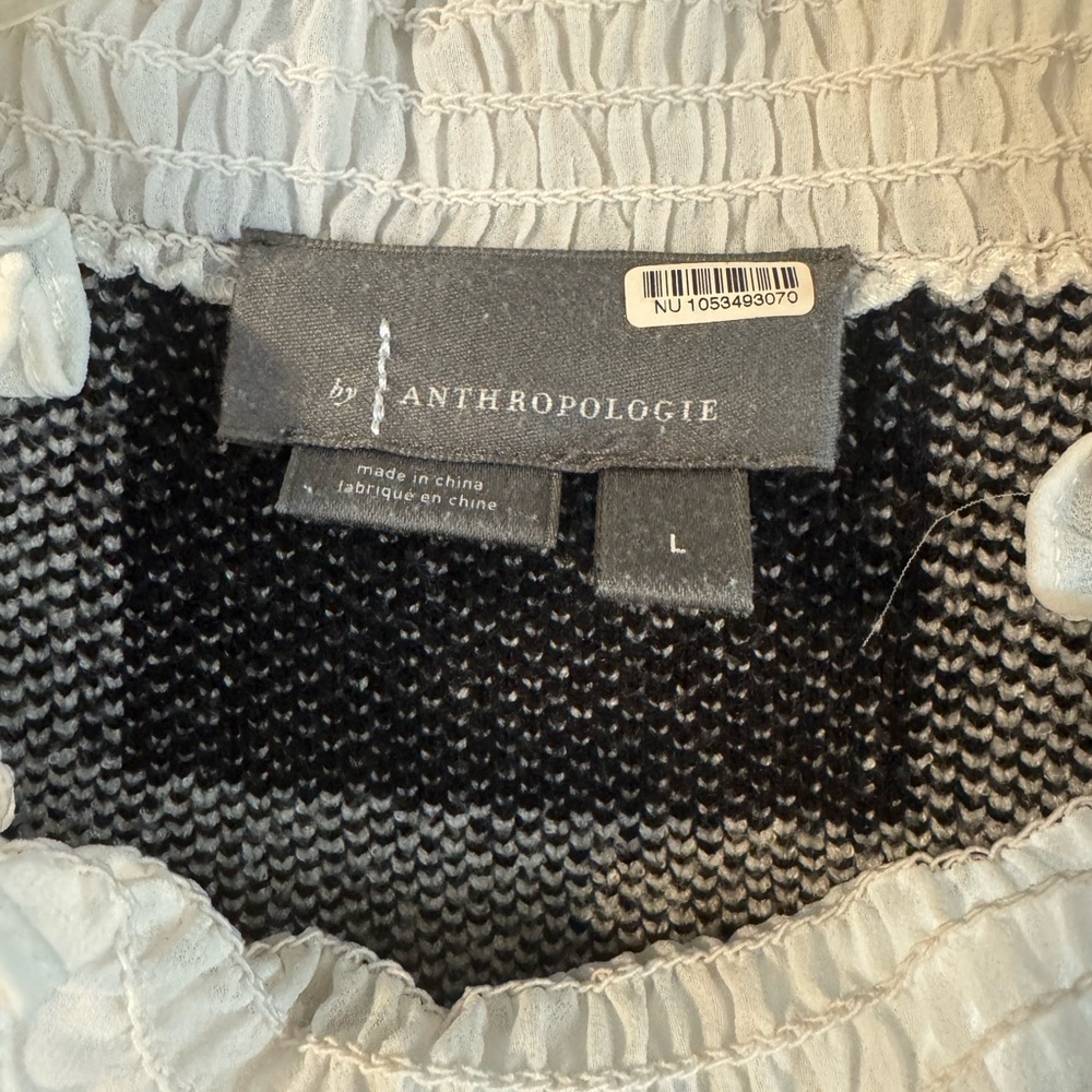 Anthropology Black and White Checkered Women's Sweater - Picture 2 of 5
